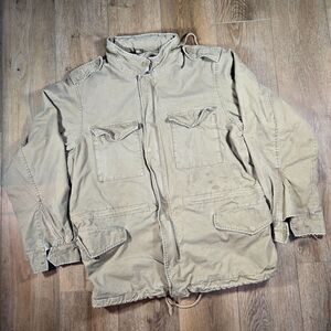 Vintage 90s American Eagle Jacket Mens XL Tan Canvas Chore Coat Barn